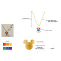 Disne Fancy Jewelry Custom Rainbow Mickey Mouse Pendant Charm Necklace